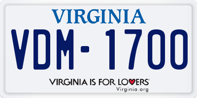 VA license plate VDM1700