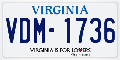 VA license plate VDM1736