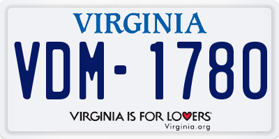 VA license plate VDM1780