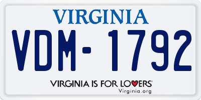 VA license plate VDM1792