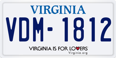 VA license plate VDM1812