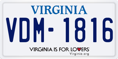 VA license plate VDM1816