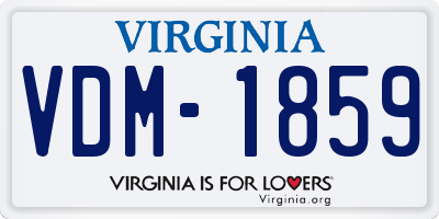 VA license plate VDM1859