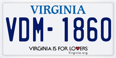 VA license plate VDM1860