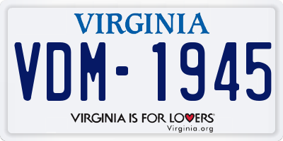 VA license plate VDM1945