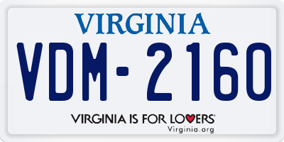 VA license plate VDM2160