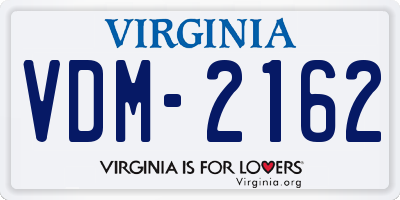 VA license plate VDM2162