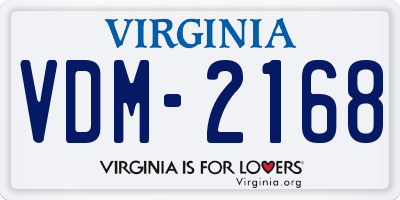 VA license plate VDM2168