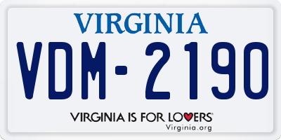 VA license plate VDM2190