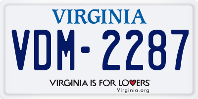 VA license plate VDM2287