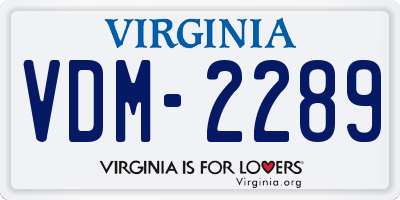 VA license plate VDM2289