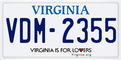 VA license plate VDM2355