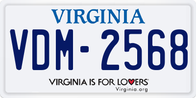VA license plate VDM2568