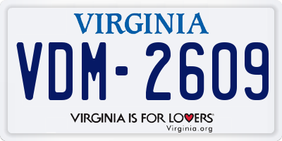VA license plate VDM2609