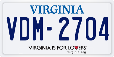 VA license plate VDM2704
