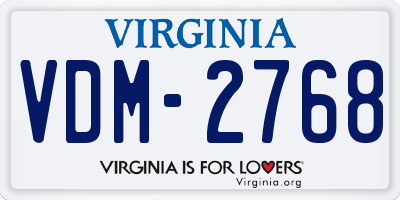 VA license plate VDM2768