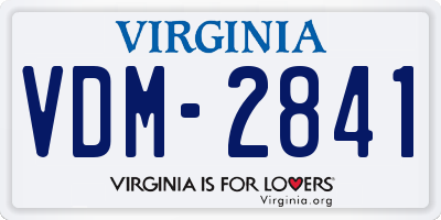 VA license plate VDM2841