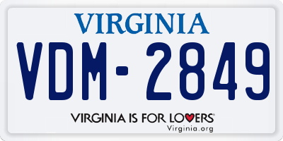 VA license plate VDM2849