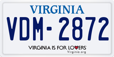 VA license plate VDM2872
