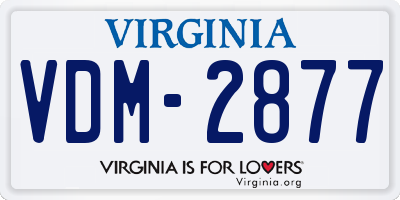 VA license plate VDM2877