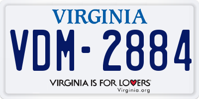 VA license plate VDM2884