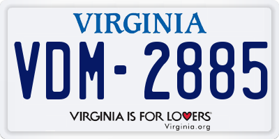 VA license plate VDM2885