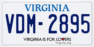 VA license plate VDM2895