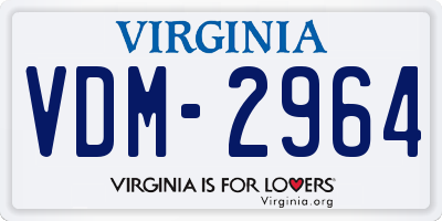 VA license plate VDM2964