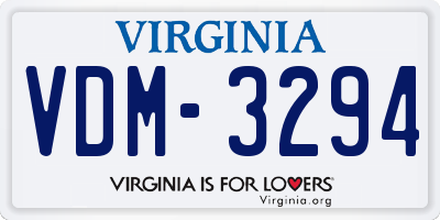 VA license plate VDM3294