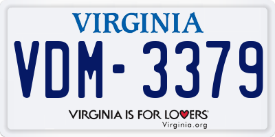VA license plate VDM3379
