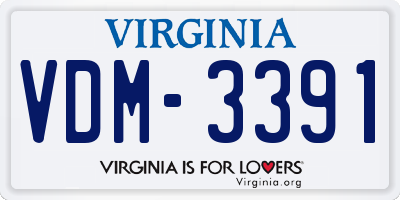 VA license plate VDM3391