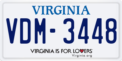 VA license plate VDM3448