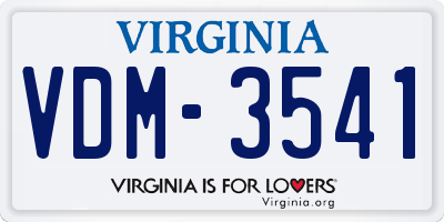 VA license plate VDM3541