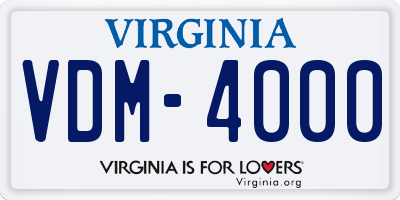 VA license plate VDM4000
