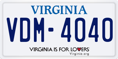 VA license plate VDM4040