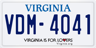 VA license plate VDM4041