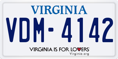 VA license plate VDM4142