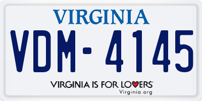 VA license plate VDM4145