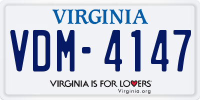 VA license plate VDM4147