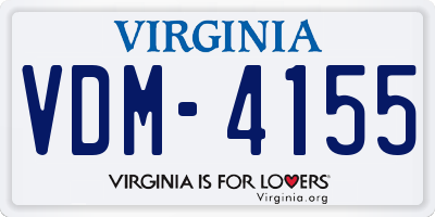 VA license plate VDM4155