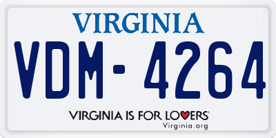 VA license plate VDM4264