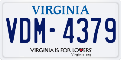 VA license plate VDM4379
