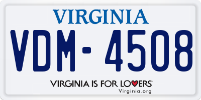 VA license plate VDM4508