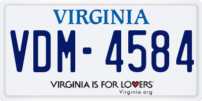 VA license plate VDM4584