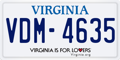VA license plate VDM4635