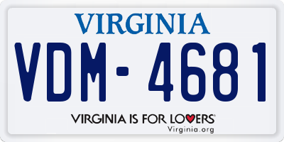 VA license plate VDM4681