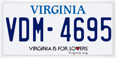 VA license plate VDM4695