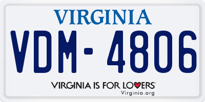 VA license plate VDM4806