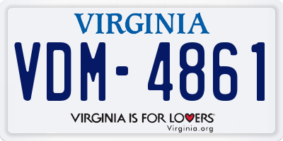 VA license plate VDM4861