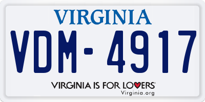 VA license plate VDM4917